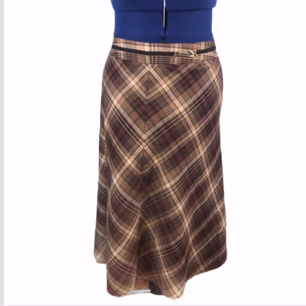 Jones Wear Studio 16 brown plaid midi skirt